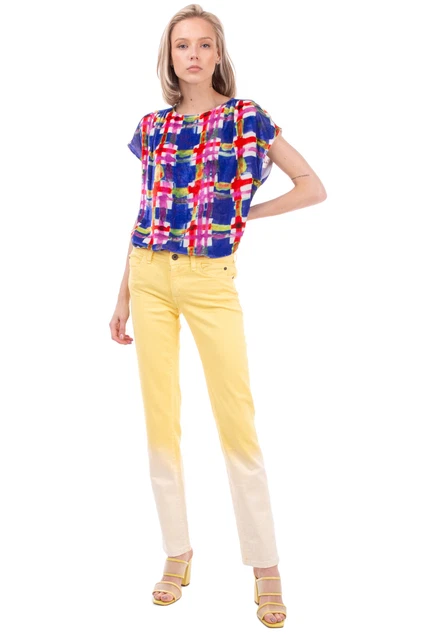 RRP €250 JUST CAVALLI Jeans W26 Stretch Light Crumpled Dip Dye Zip Fly Slim Fit