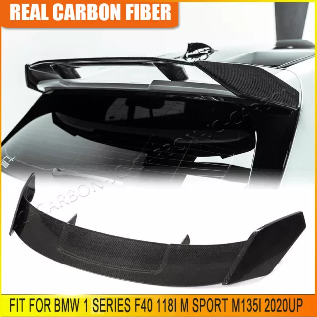 For BMW 1Series F40 118i M Sport M135i REAL CARBON Rear Roof Spoiler Window Wing