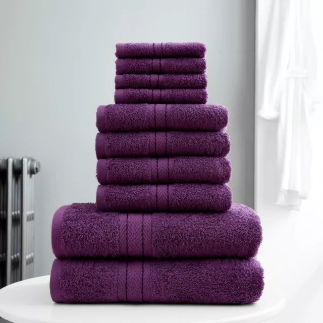 10 Pcs Towel Bale Set 100% Combed Cotton Soft Face Hand Bath Bathroom Towels