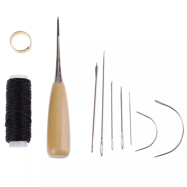 1 Set Sewing Shoe Repair Tool Awl Leather Craft Kit Tools With 3 Needles