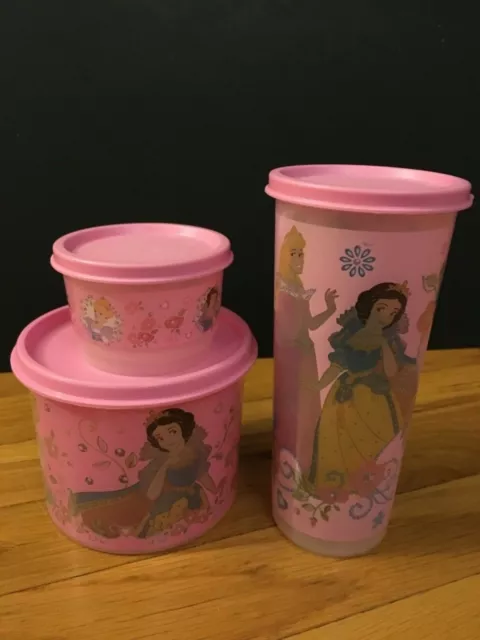 Tupperware Disney Princess Snack Cups Set of 4 Ariel Rapunzel