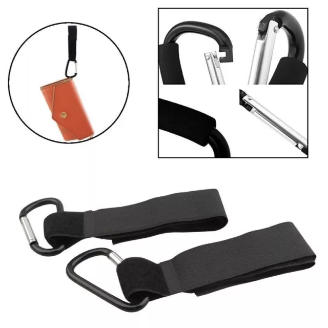 Buggy Clips Mummy Universal Pram Pushchair Shopping Bag Hooks Straps x 2