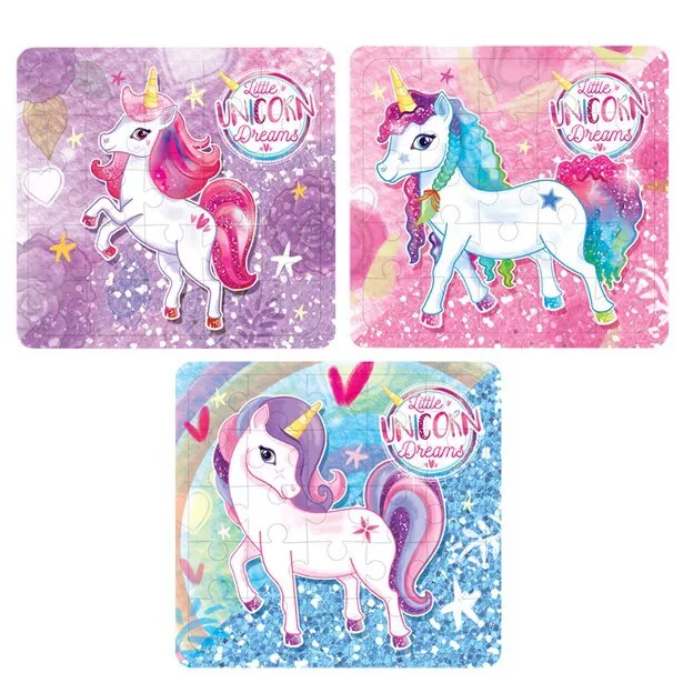UNICORN PUZZLE Kids Girls Birthday Party Bag Filler Favors Jigsaw Pony Toy Gift