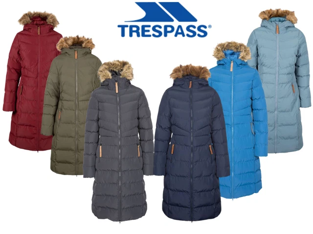 Trespass Audrey Long  Hooded Womens Ladies Waterproof Parka Coat Padded Jacket