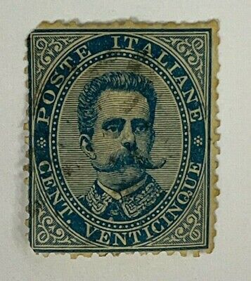Italy Scott #70 25c Stamp - Humbert I 1893 (Used Hinged H) X17