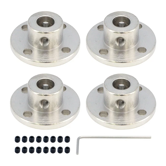 4Pcs 8mm Rigid Flange Shaft Coupling Motor Guide Shaft Coupler Connect...