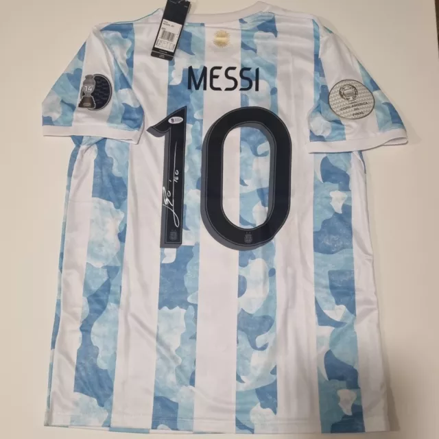 Lionel Messi  Hand Signed  Argentina Copa America Jersey Becketts Coa
