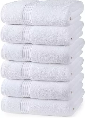 6 Piece Premium Hand Towels Set, (16 x 28 inches) 100% Ring Spun Cotton, Ligh...