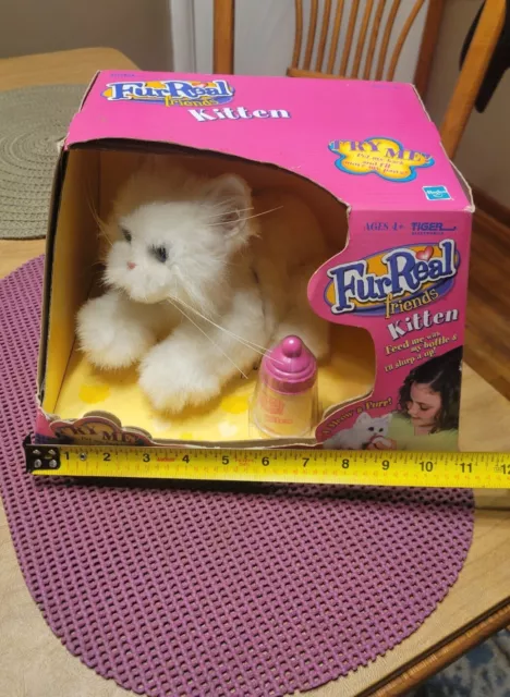 Hasbro Fur Real Friends 2002 White Long Hair Kitten Cat