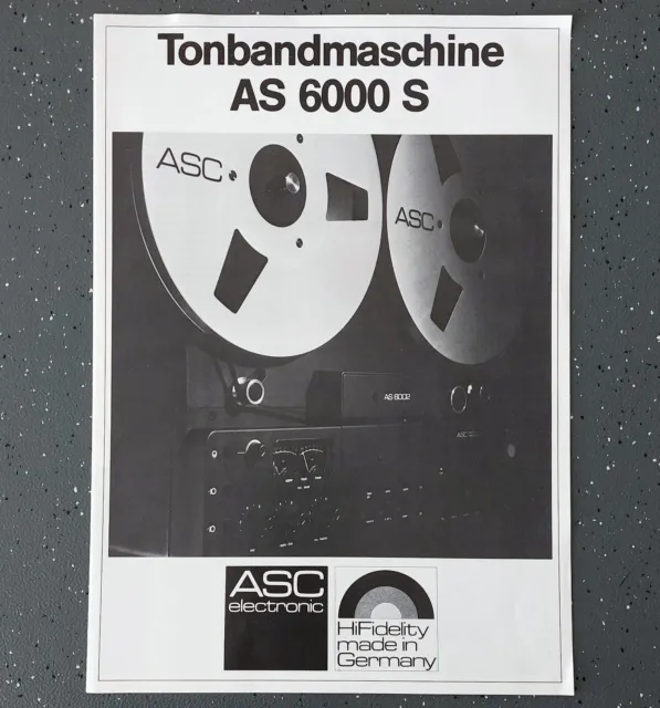 ASC Electronic Tonbandmaschine AS 6000 S, Prospekt