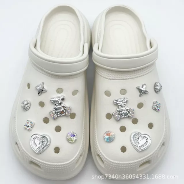 Trendy Shoe Charms Accessories Bling Rhinestone Pearl Girls Gifts For Croc Shoes