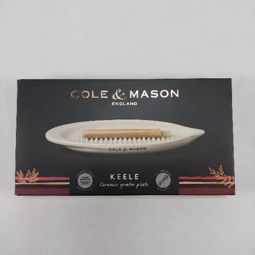 Cole & Mason Keele Ceramic Ginger Plate Grater Wooden Handled Brush