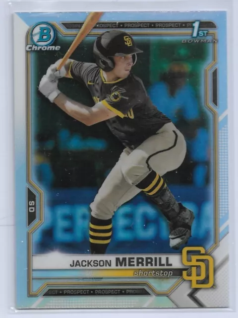 Jackson Merrill 2021 Bowman Chrome Draft Refractor Rc #Bdc-119 Padres Rookie