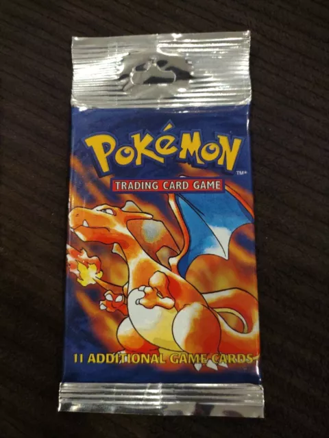 Pokemon Base Set Unlimited Sealed Pack--Unweighed Long Crimp Zard Artwork