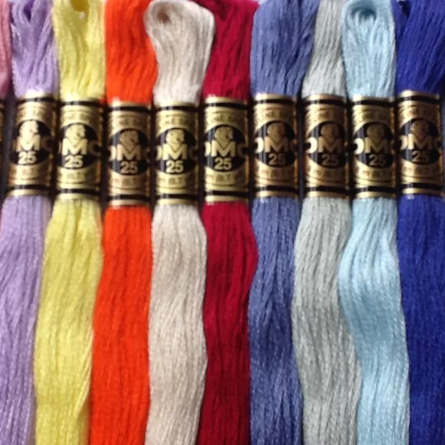 1 - 20 Dmc Threads Cross Stitch Skeins - Pick Your Own Colours Free Pp 3