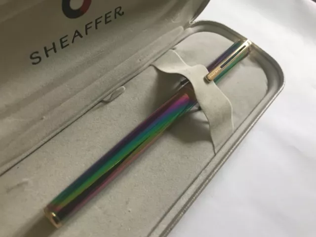 Vintage Sheaffer Agio Fountain Pen ,Plasma Rainbow/Gt, M Nib, Exc Con