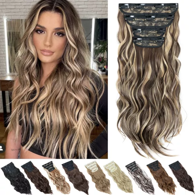 Balayage Curly Clip In THICK as Human Hair Extensions Full Head Skin weft Ombre