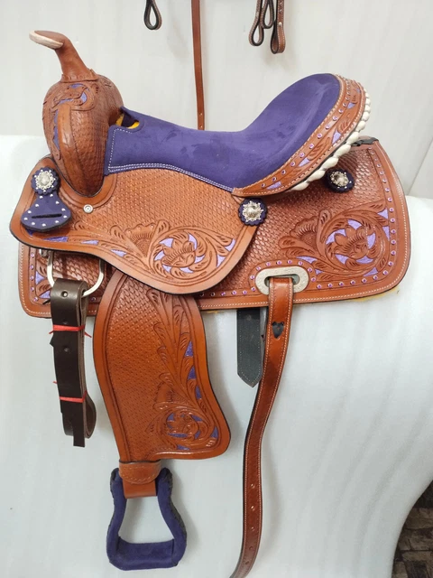 Selle Western Ranch En Cuir Naturel Sculptée Main - Siège En