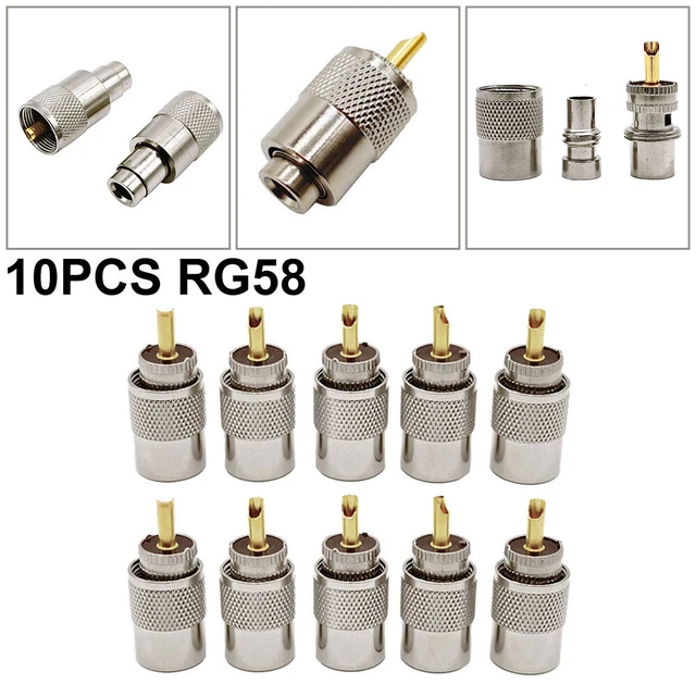 10X PL259 UHF Male Plugs Insert Type Connectors fit for 5mm /RG58