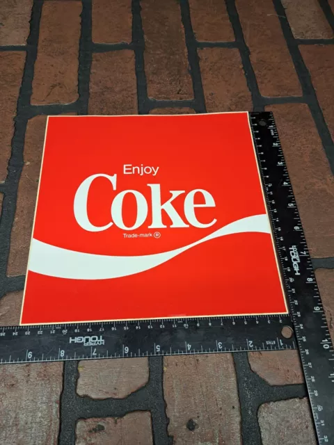 Vintage Enjoy Coca Cola Sticker Decal Large 9×9