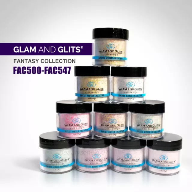 Glam and Glits - FANTASY Acrylic Color Powder 1oz *Choose any one* FAC