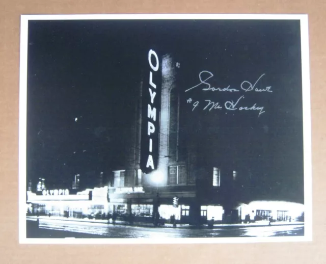 Detroit Red Wings Olympia  Night photo 11 x 14 B&W - Gordie Howe signed COPY