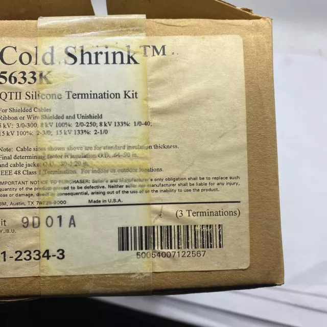3M Cold Shrink 5633K  QT-II Sillicone  Termination Kit 3