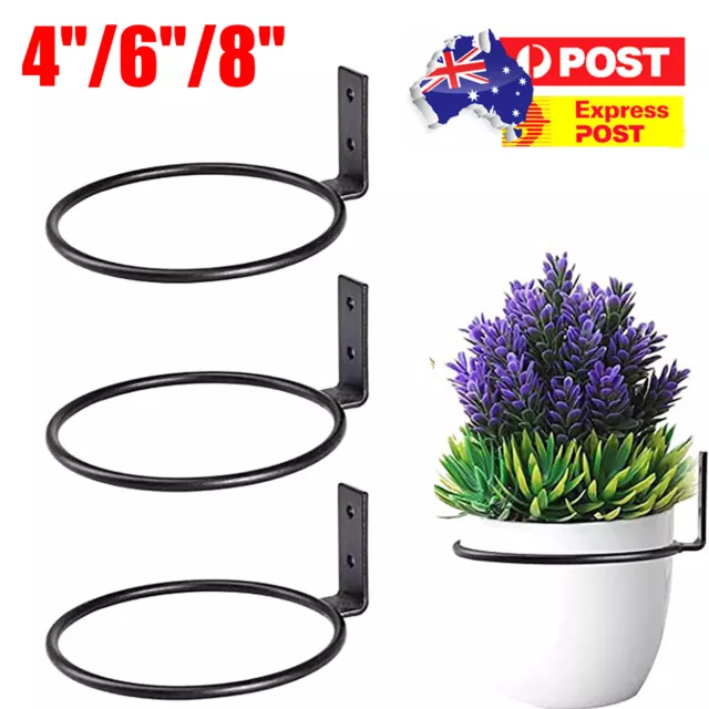 4"/6"/8" Plant Flower Pot Wall Mounted Ring Holder Garden Hanging Basket Bracket