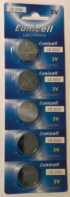 5 X PILES bouton lithium longue durée Eunicell CR2050 ECR2050 3v