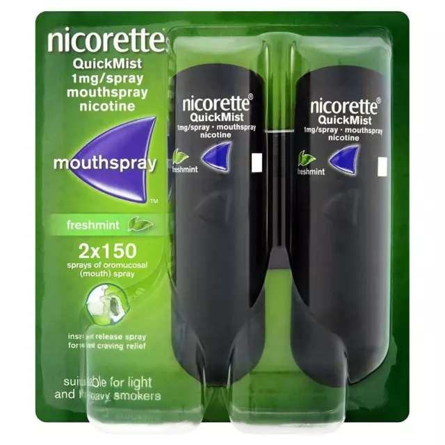 Nicorette Quickmist Duo, 2 x 150 sprays "SHIPS FAST FROM USA"