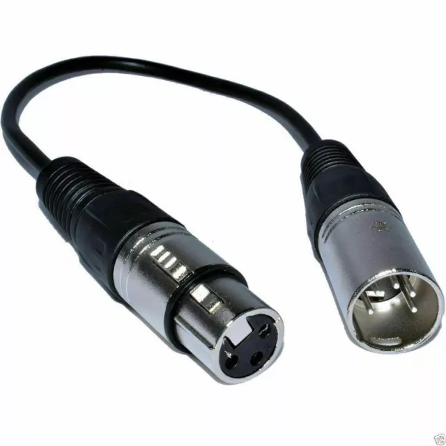 0.25m XLR Cable 5 Pin DMX  Female Socket to Male Plug Adapter
