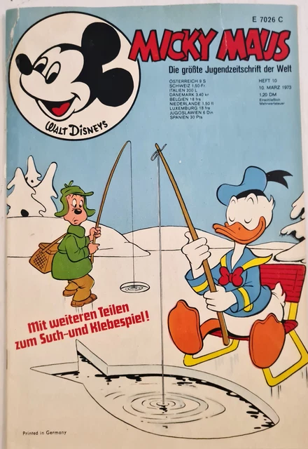 Micky Maus  Heft Nr.10 mit GS+SB+Beilage Bärental Figuren  1973 (091)