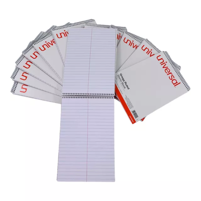 12 Notepads Universal Gregg Ruled 6 x 9 Steno Book White Sheets 80 Sheets/Pad