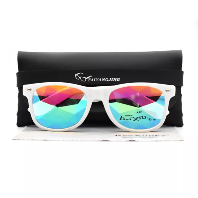Kaleidoscope Rainbow Square Sunglasses Prism Diffraction Crystal Lens Glasses