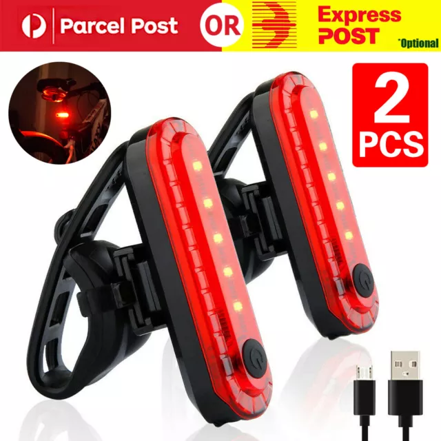 2X Light Head Tail Lights 5LED 4 Modes Lamp Beam Safety Alarm Bicycle Cycle Bike