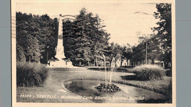 Vercelli Monumento Carlo Alberto giardini pubblici F. piccolo  spedita