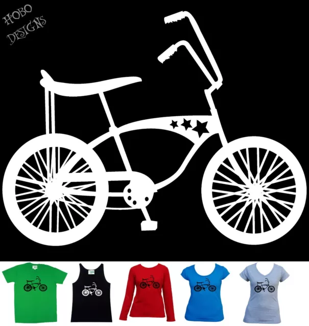 Dragster T shirt bicycle 1970's Retro tee's  Ladies mens Funky T-Shirts Singlets