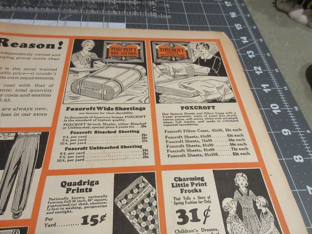 1933 A. Lazarus & Sons, Belington, West Virginia Thrift League Store Print Ad 3
