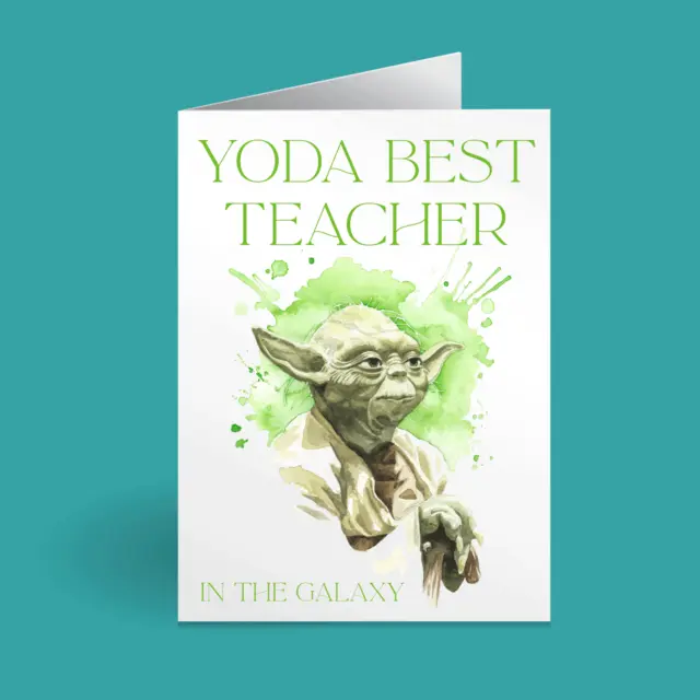 Único Yoda Profesor Tarjeta - Appreciation, Star Wars Fan Regalo, Ecológico, A5