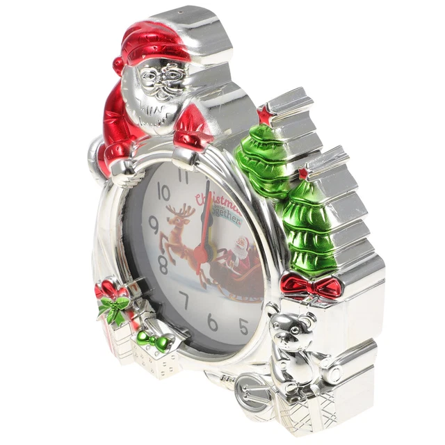 Reloj despertador de Navidad plástico estatuilla de Navidad reloj despertador reloj