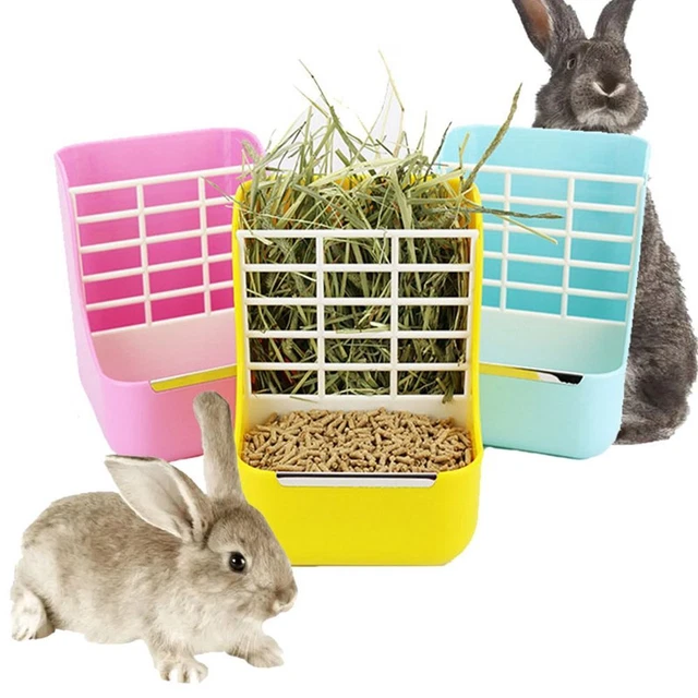 Tazón de alimentación para conejos suministros para animales pequeños alimentador para hámster conejo comedero para heno