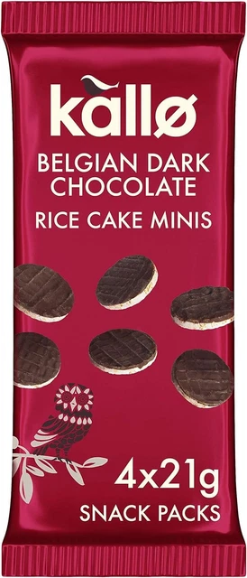 Kallo Kallo Belgian Dark Chocolate Rice Cake Minis 4 x 21g
