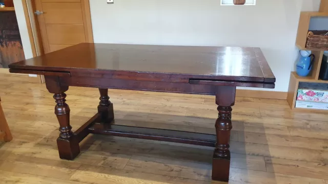 17th Century Style Solid Oak Dining Table Tudor Style Extendable
