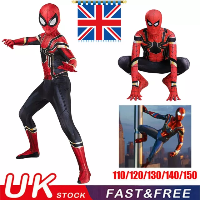 Kids Boys Avengers Iron Spiderman Superhero Cosplay Costume Fancy Dress Jumpsuit 2