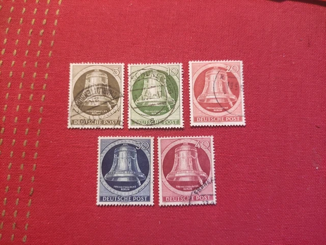 Berlin 1951 Minr 82-86 Gestempelt Freiheitsglocke Klöppel Rechts