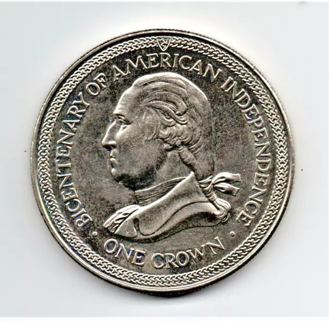 1976 Isle of Man "Bicentenary of American Independence" eine Krone Münze