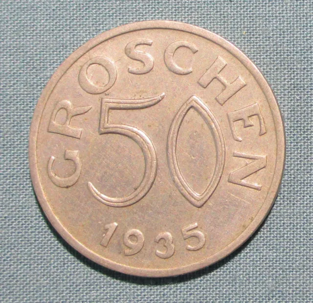1935 AUSTRIA 50 Groschen coin