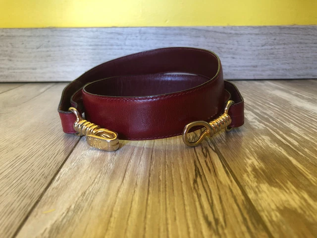 Ceinture simili marron avec boucle rectangle à strass