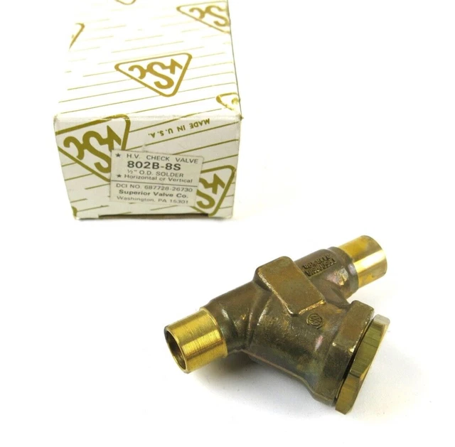 SUPERIOR VALVE 802B8S Refrigerant Check Valve 1/2" ODS 21.99 PicClick