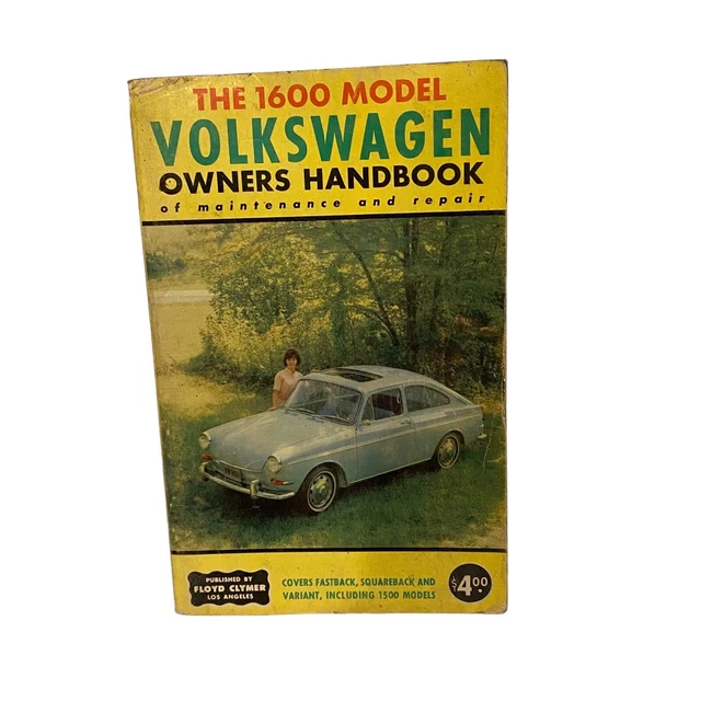 VTG 1970s 1600 Model Volkswagen Owners Handbook Maintainance & Repair By Clymer
